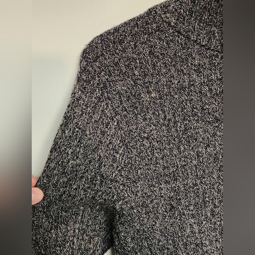 NWT Anthropologie Knitted&Knotted Cascading Ruffle Sweater In Heathered Dark Nav - Picture 11 of 14